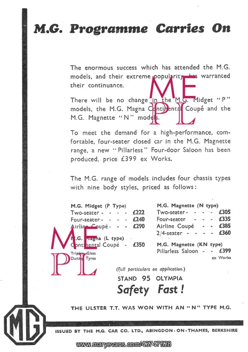 : The MG Programme Carries On. MG Magna : The MG Programme Carries On. MG Magna