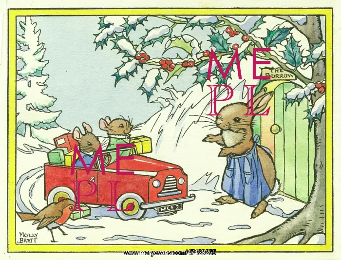 : Two mice arrive at a rabbits house by car : Two mice arrive at a rabbits house by car