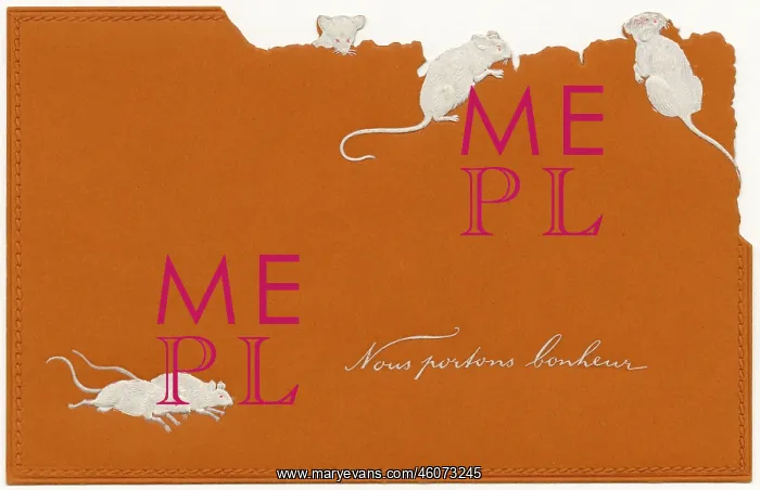 : Mice eating the postcard : Mice eating the postcard