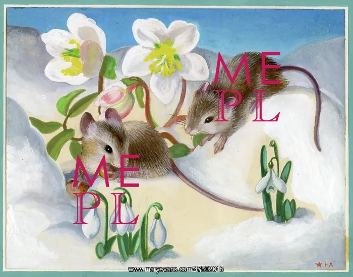 : Two Mice in the snow : Two Mice in the snow