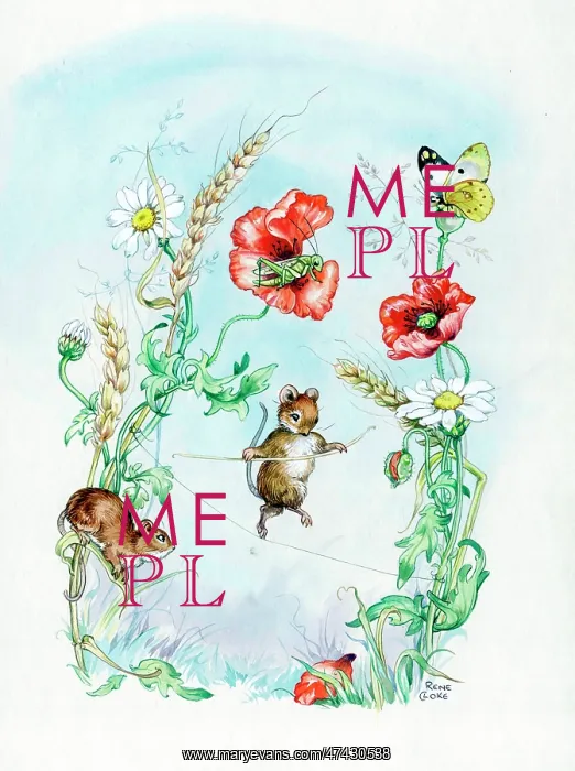  : Two mice, one walking on a tightrope