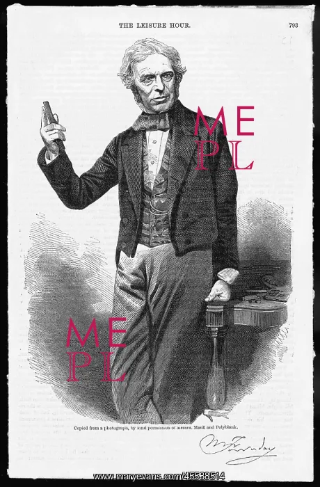 : Michael Faraday, scientist, with glass bar : Michael Faraday, scientist, with glass bar