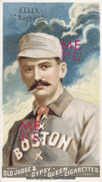 : Michael Kelly baseball card of 1888. King : Michael Kelly baseball card of 1888. King