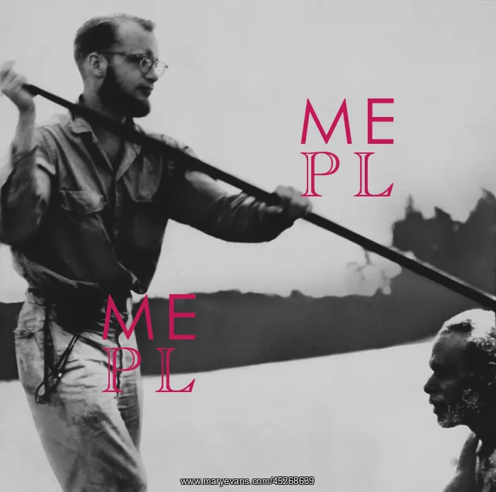 : Michael Rockefeller, in a canoe with a native during : Michael Rockefeller, in a canoe with a native during