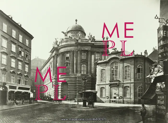 : Michaelerplatz square with the old Court theater : Michaelerplatz square with the old Court theater