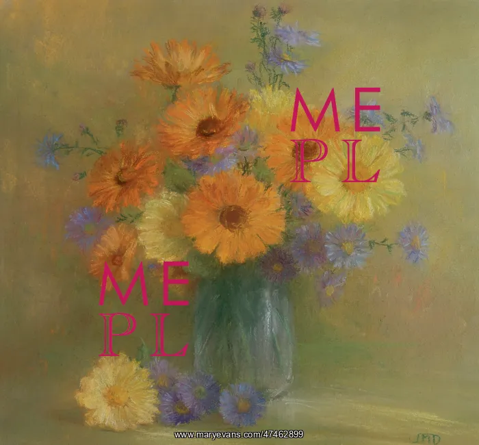 : Michaelmas Daisies and Marigolds : Michaelmas Daisies and Marigolds