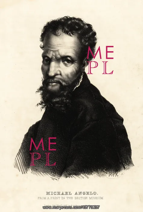: Michelangelo, from a print in the British Museum : Michelangelo, from a print in the British Museum