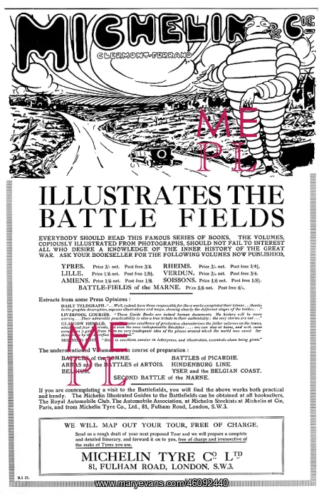 : Michelin guides to WW1 battle fields : Michelin guides to WW1 battle fields