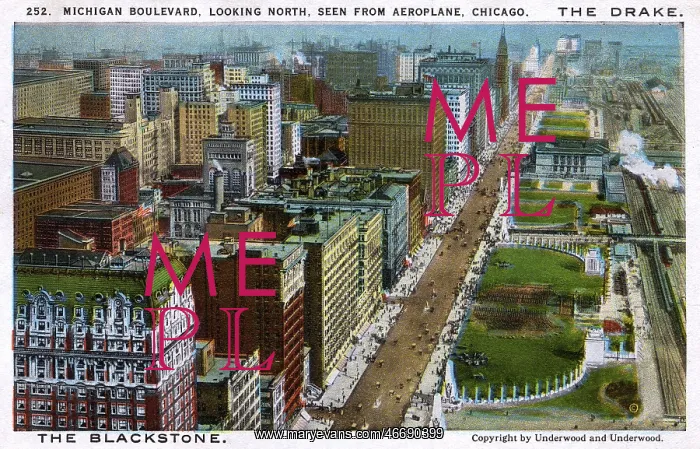 : Michigan Boulevard, looking North - Chicago, Illinois, USA : Michigan Boulevard, looking North - Chicago, Illinois, USA