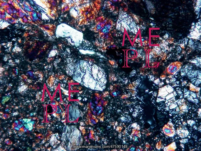 : Microscope image of the Johnstown diogenite : Microscope image of the Johnstown diogenite