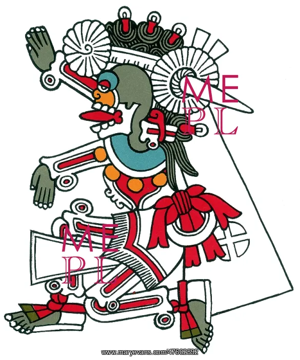 : Mictlantecuhtli, Aztec God of Death, Codex Borbonicus, 15th : Mictlantecuhtli, Aztec God of Death, Codex Borbonicus, 15th