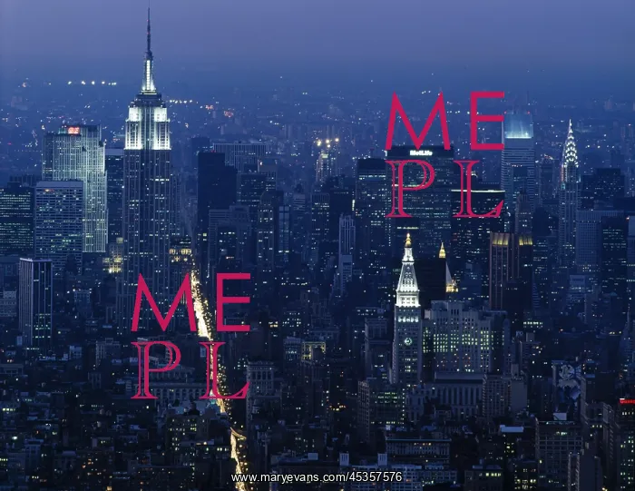 : Mid-Manhattan and Empire State Building at night : Mid-Manhattan and Empire State Building at night