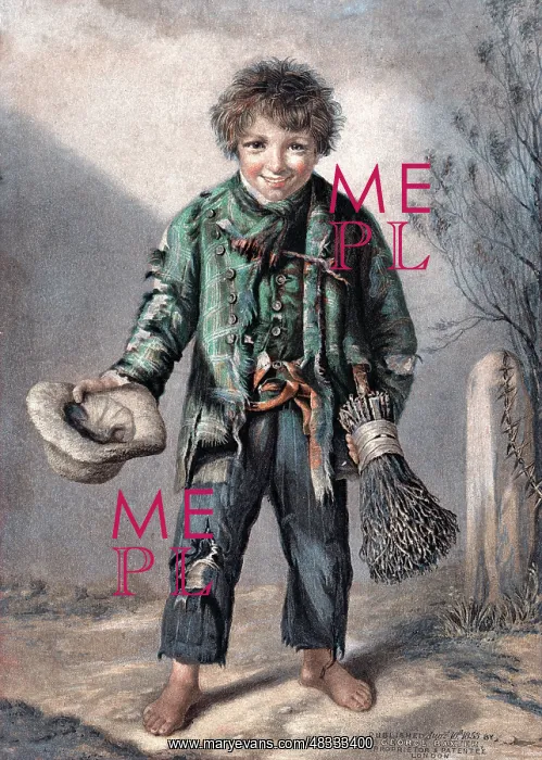 : Mid-Victorian sweep doffing his cap : Mid-Victorian sweep doffing his cap