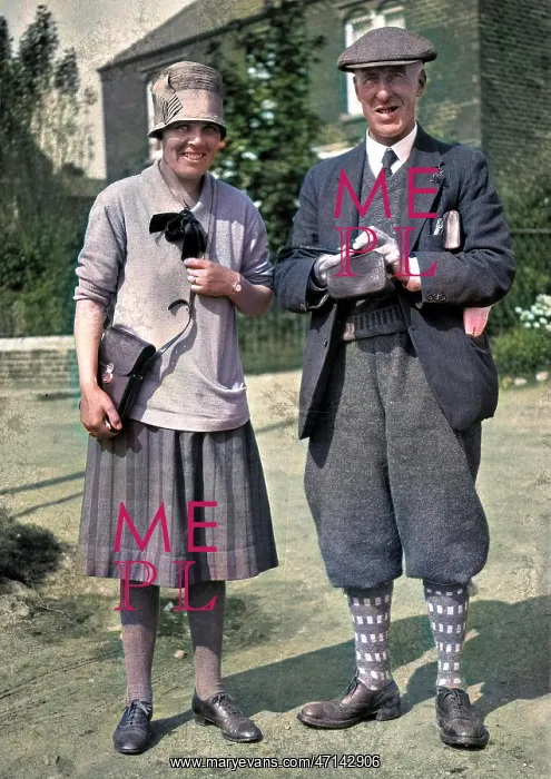 : Middle-aged couple in a garden : Middle-aged couple in a garden
