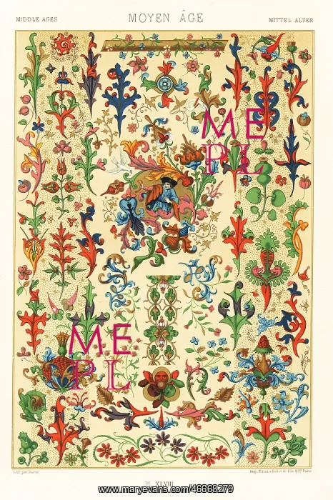: Middle Ages: conventional flora and flower work : Middle Ages: conventional flora and flower work