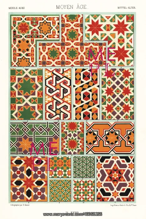 : Middle Ages, mosaic decorations, 12th century : Middle Ages, mosaic decorations, 12th century