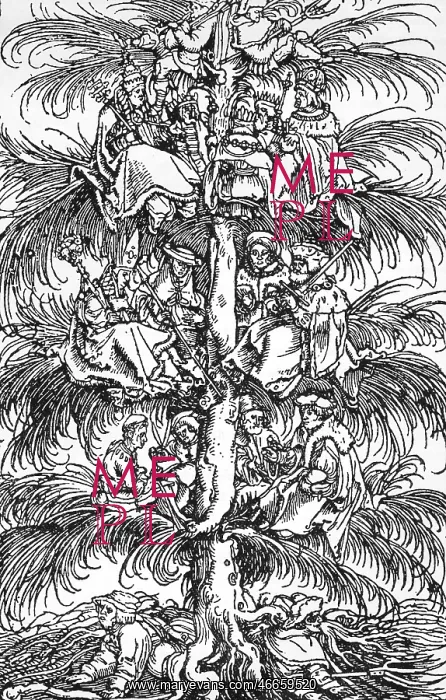 : Middle Ages, society, classes tree, woodcut by : Middle Ages, society, classes tree, woodcut by
