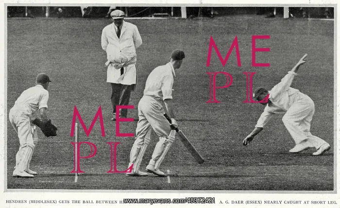 : Middlesex CC player Patsy Hendren just fails to hold on to a catch at Lords : Middlesex CC player Patsy Hendren just fails to hold on to a catch at Lords