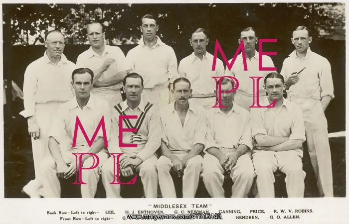 : Middlesex Cricket Team, 1930s : Middlesex Cricket Team, 1930s