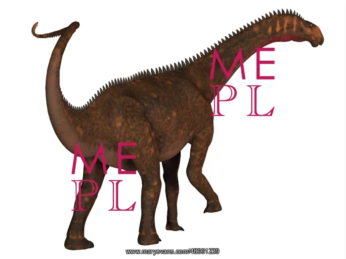 : Mierasaurus dinosaur, rear view : Mierasaurus dinosaur, rear view