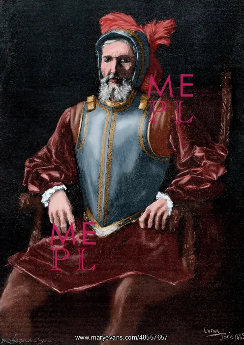 : Miguel Lopez de Legazpi (1503-1572). Engraving. Colored : Miguel Lopez de Legazpi (1503-1572). Engraving. Colored