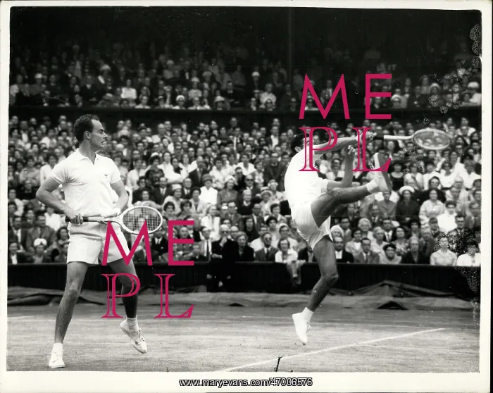 : Mike Davies and Bobby Wilson in doubles at Wimbledon : Mike Davies and Bobby Wilson in doubles at Wimbledon