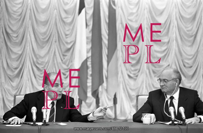 : Mikhail Gorbachev meets with Francois Motterrand : Mikhail Gorbachev meets with Francois Motterrand