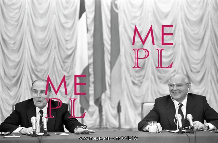 : Mikhail Gorbachev meets with Francois Motterrand : Mikhail Gorbachev meets with Francois Motterrand