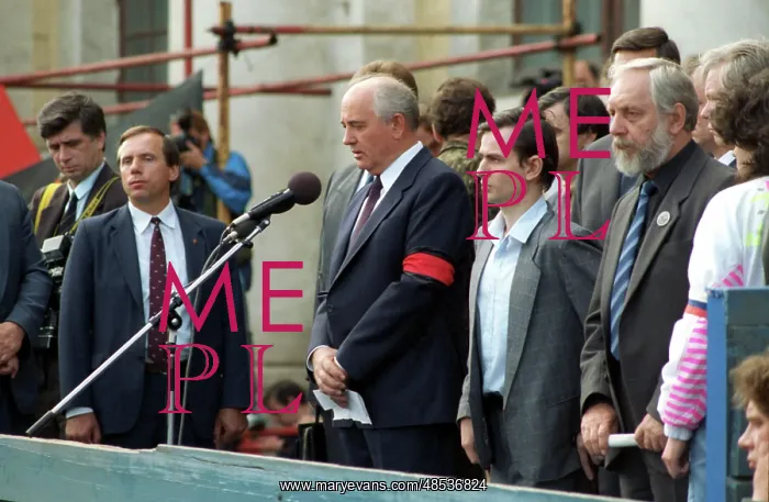 : Mikhail Gorbachev at mourning procession, 1991 : Mikhail Gorbachev at mourning procession, 1991