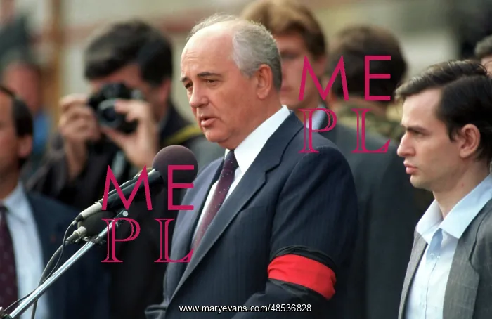 : Mikhail Gorbachev at mourning procession, 1991 : Mikhail Gorbachev at mourning procession, 1991