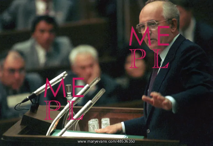 : Mikhail Gorbachev at session of Supreme Soviet of USSR, 1991 : Mikhail Gorbachev at session of Supreme Soviet of USSR, 1991