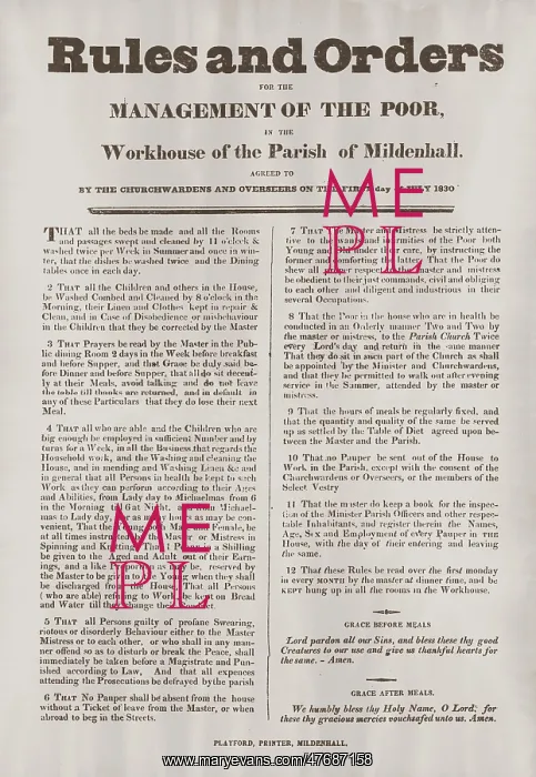 : Mildenhall Parish Workhouse 1830 Rules : Mildenhall Parish Workhouse 1830 Rules