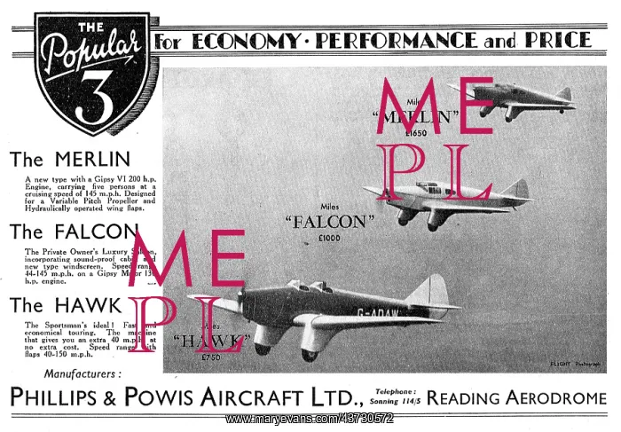 : Miles Aircraft Model Range : Miles Aircraft Model Range