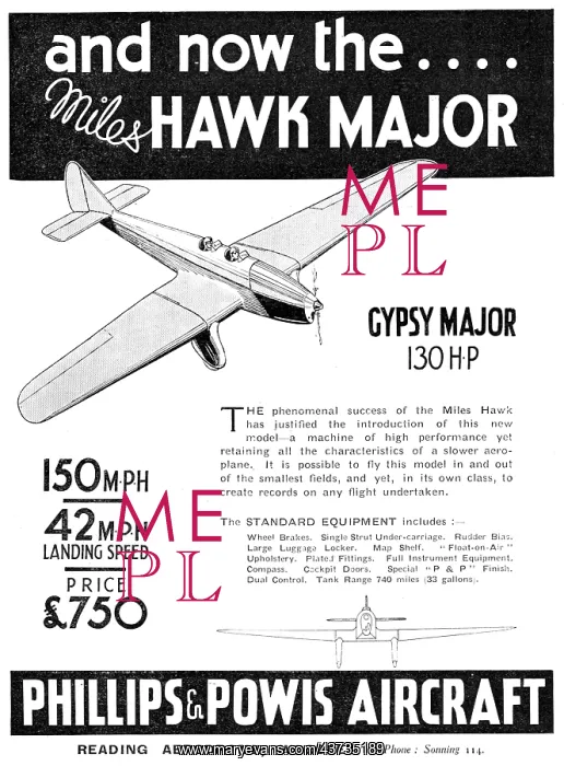 : Miles Hawk Major- Phillips & Powis : Miles Hawk Major- Phillips & Powis