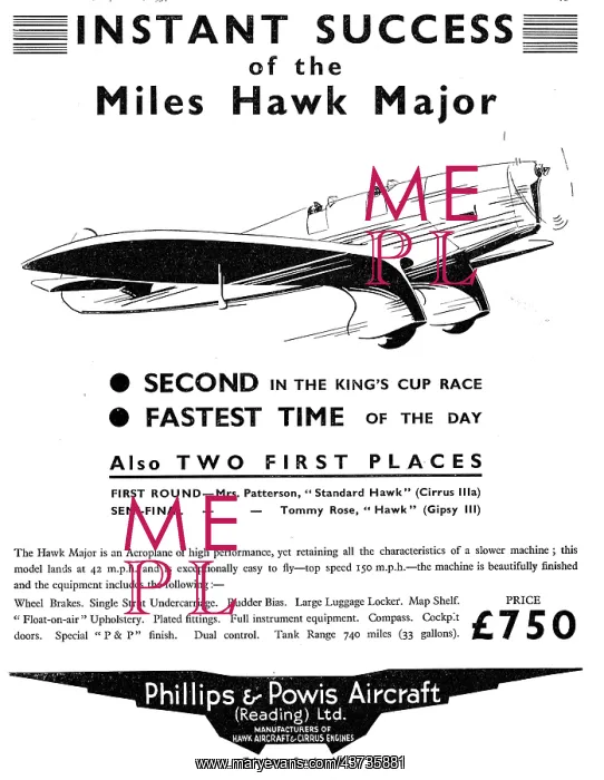 : Miles Hawk Major - Phillips & Powis : Miles Hawk Major - Phillips & Powis