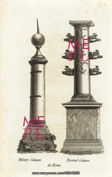 : Miliary column and rostral column of G. Duilius, Rome : Miliary column and rostral column of G. Duilius, Rome