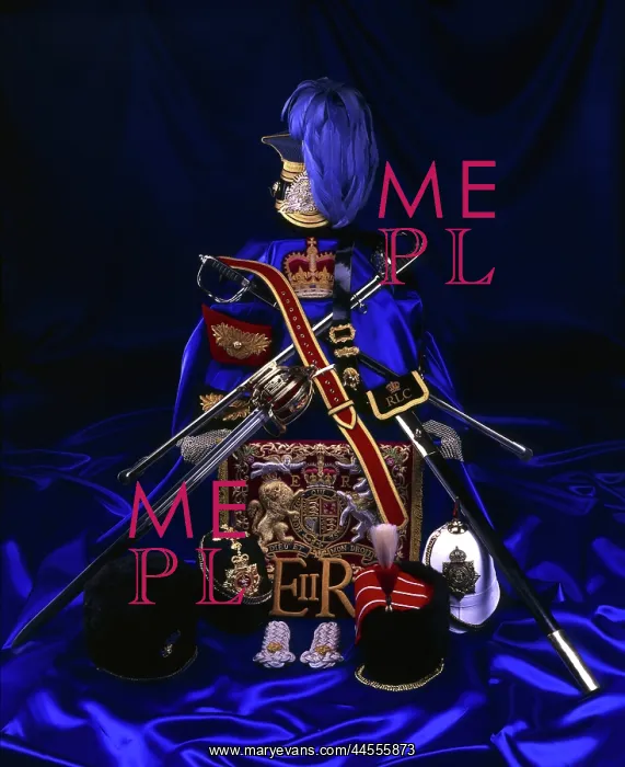 : Militaria - on blue cloth : Militaria - on blue cloth