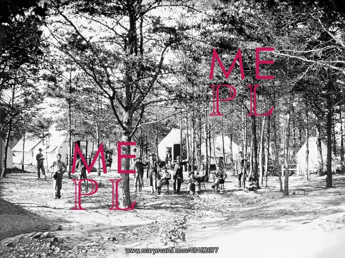 : Military camp set up in the woods during the : Military camp set up in the woods during the
