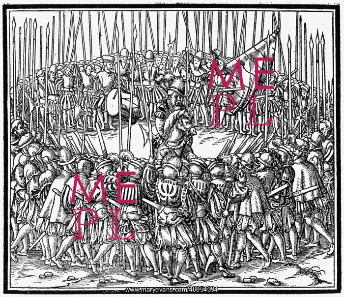  : military, Landsknechts, assemby, woodcut, Kriegsbuch