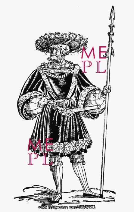 : military, Landsknechts, sergeant, woodcut, Germany : military, Landsknechts, sergeant, woodcut, Germany