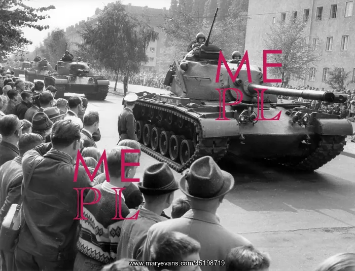 : US military parade in Berlin Schoneberg : US military parade in Berlin Schoneberg