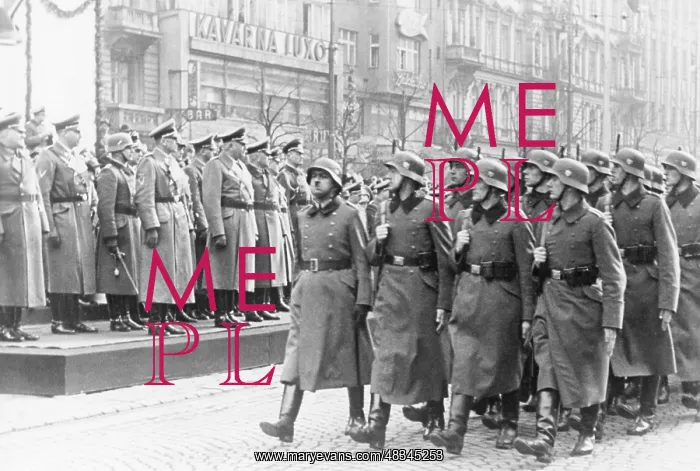 : Military parade at Wenceslas Square, 1940 : Military parade at Wenceslas Square, 1940