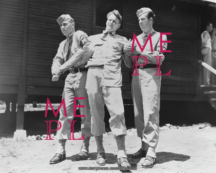 : Military privates practicing a come along hold, circa 1942 : Military privates practicing a come along hold, circa 1942