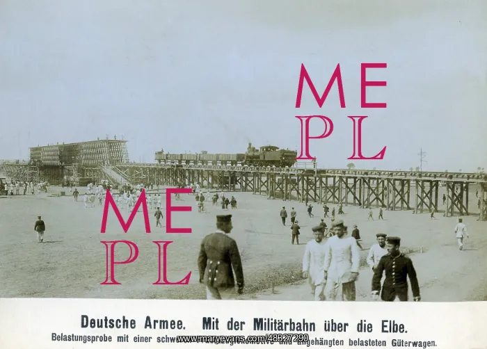 : Military railway across the Elbe, around 1890 : Military railway across the Elbe, around 1890