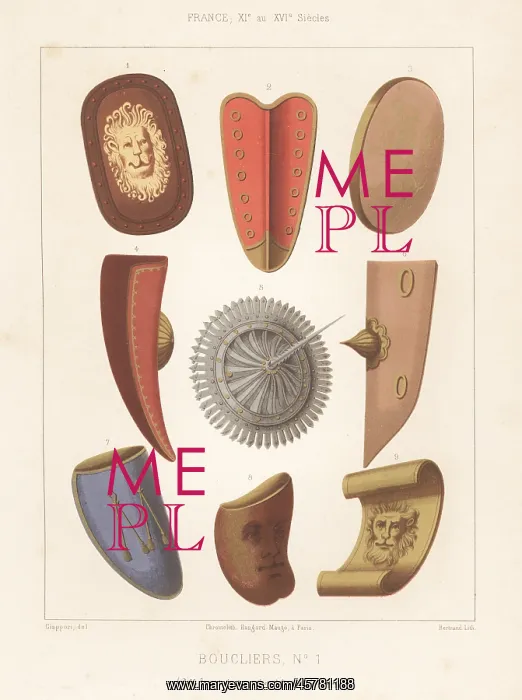 : Military shields or bucklers, 11th to 16th centuries : Military shields or bucklers, 11th to 16th centuries
