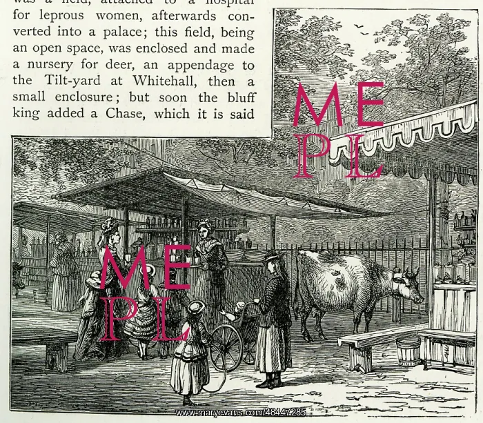 : Milk refreshment stall, St James's Park, London : Milk refreshment stall, St James's Park, London