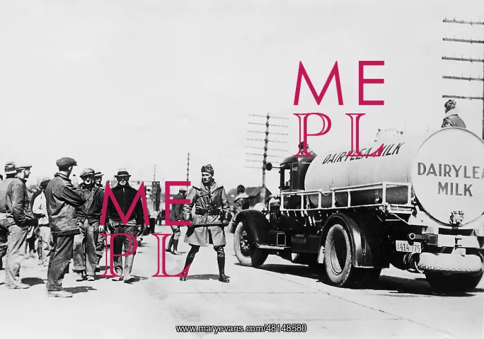 : Milk truck during the Depression, 1932 : Milk truck during the Depression, 1932