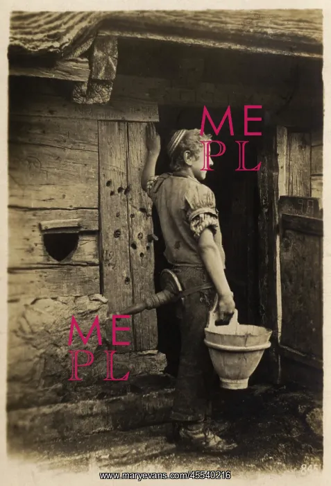 : Milking Boy - Grindelwald, Switzerland : Milking Boy - Grindelwald, Switzerland