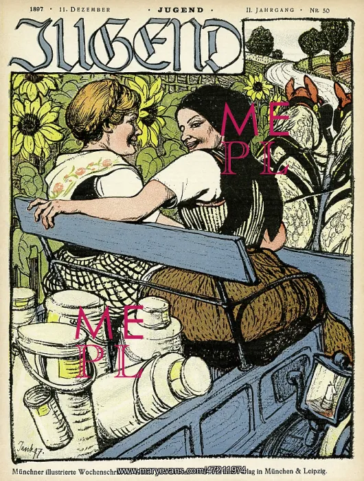  : MILKMAIDS. Two milkmaids on their way to market with their milk