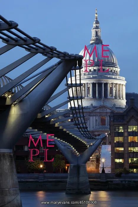 : Millenium Bridge and St Paul's Cathedral, London, UK : Millenium Bridge and St Paul's Cathedral, London, UK